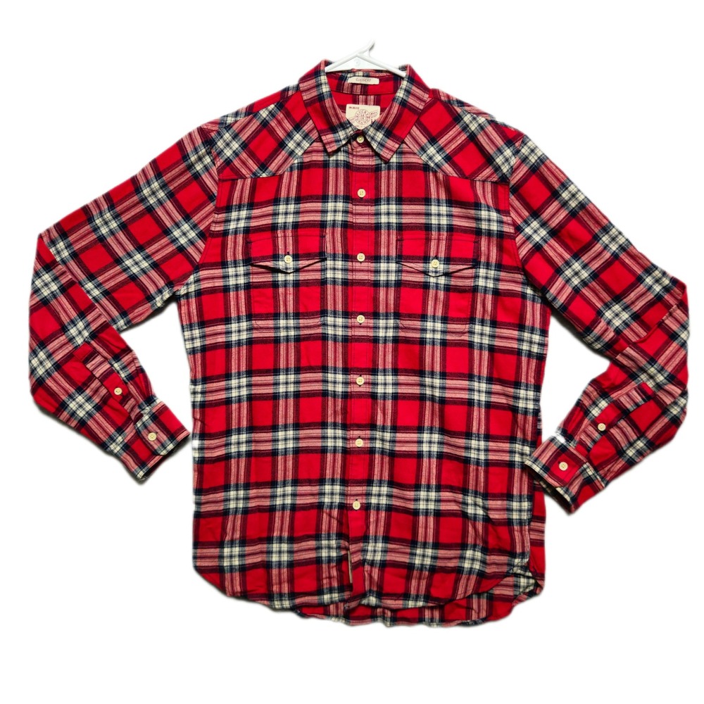 Lucky Brand Plaid Flannel Classic Fit Mens Medium Long Sleeve Button Up‎ Shirt